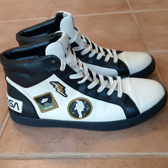 Size 11 COACH x NASA Limited Edition High Top Patch Shoes - Picture 1 of 14